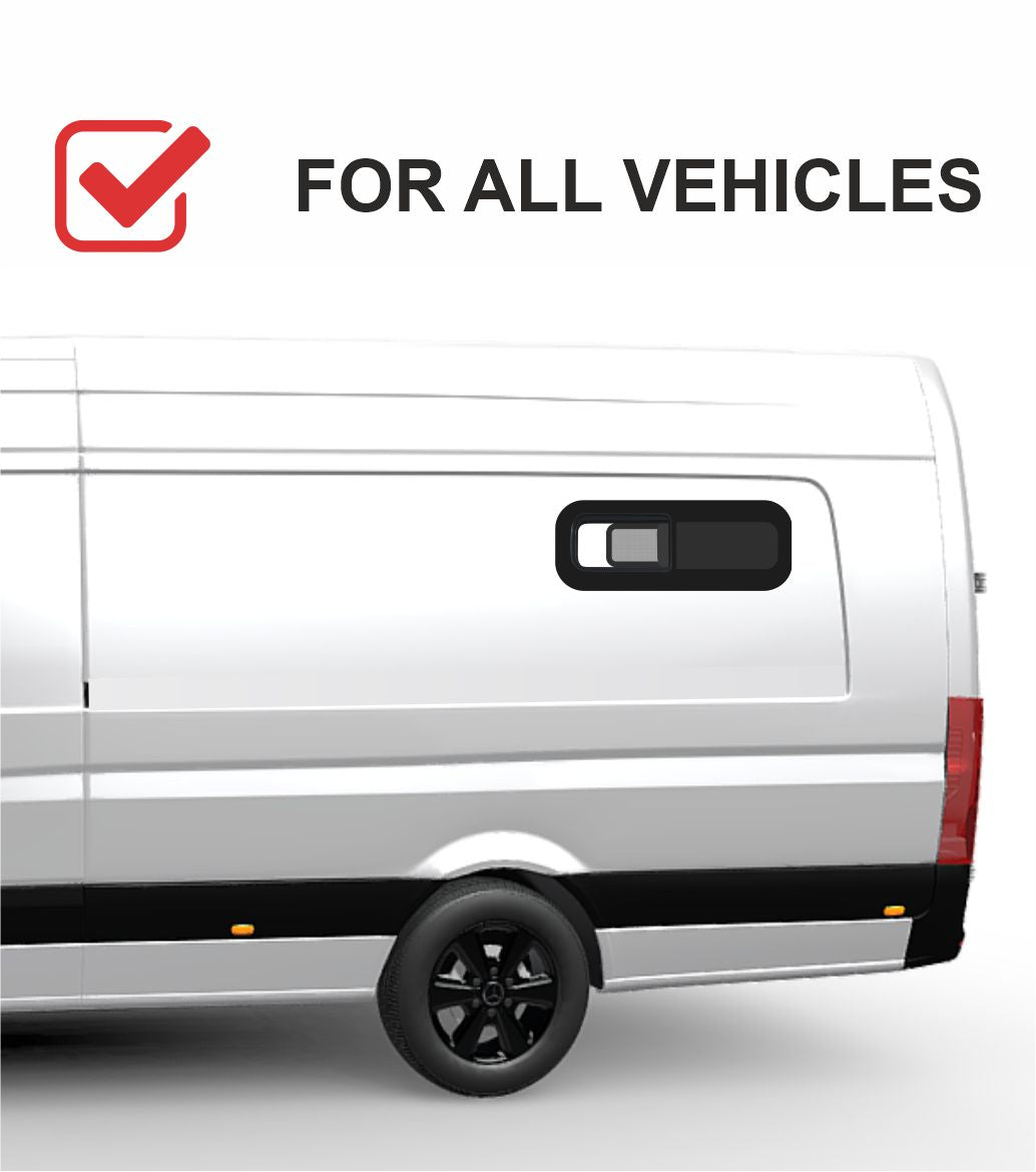 UNIVERSAL DRIVER SIDE SLIDING BUNK WINDOW 25.5โณ x 9.8โณ WITH FLY SCREEN