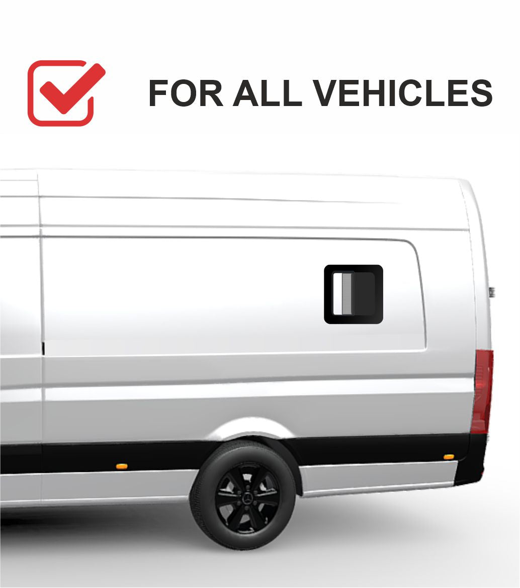UNIVERSAL DRIVER SIDE SLIDING BUNK WINDOW 16.7โณ x 16.7โณ WITH FLY SCREEN