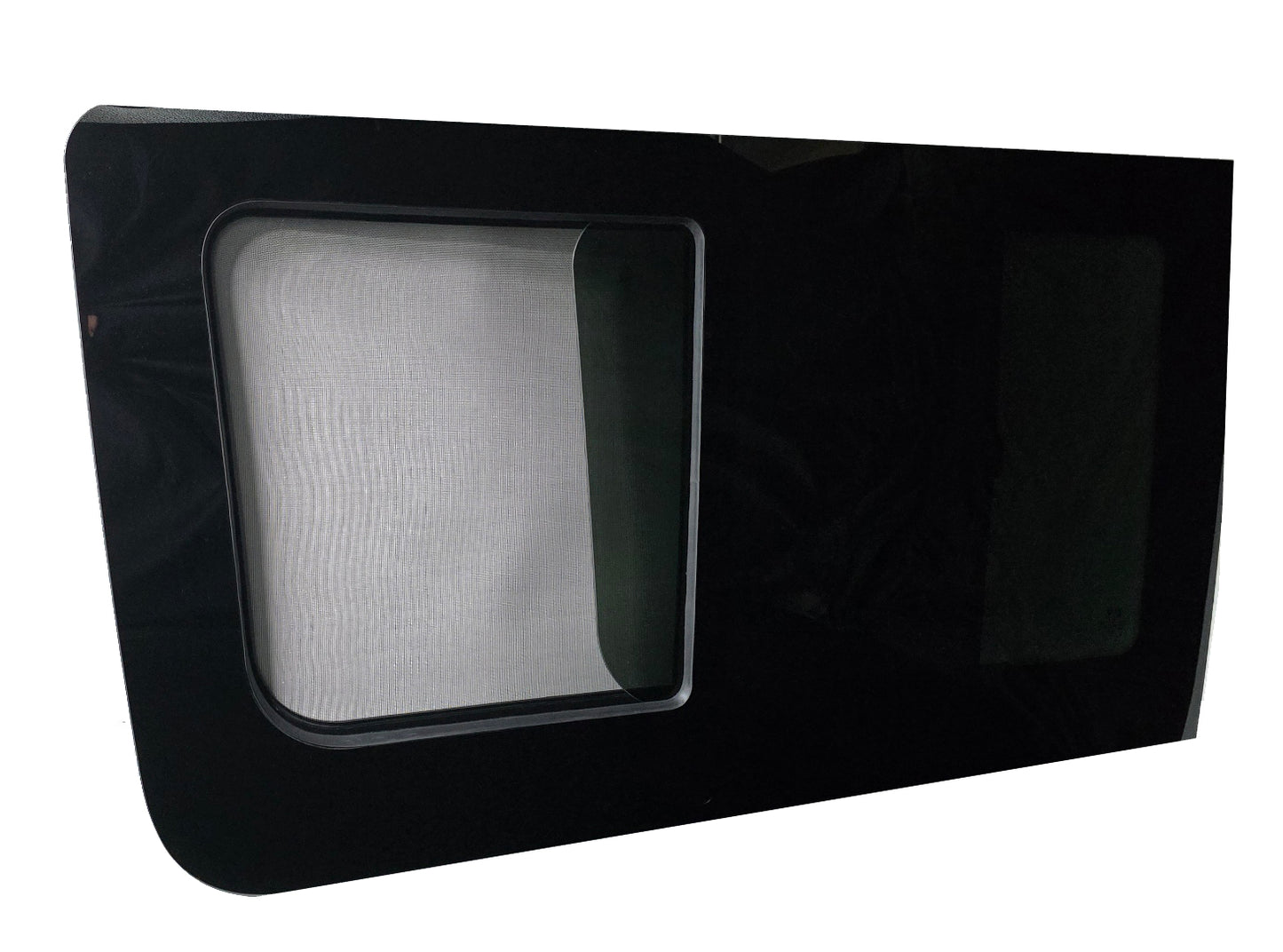 VWD SL101-SE — Driver Side Forward Slider Window for Mercedes Sprinter (2007-Present) With Integrated Fly Screen