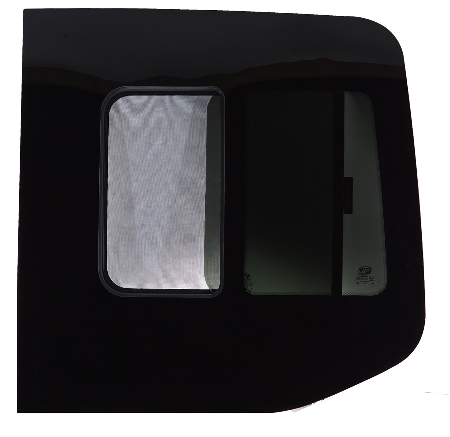 VWD SR119-SE - Mercedes Sprinter Passenger Side Rear Cargo Door Sliding Window (2019-2025)with Integrated Fly Screen