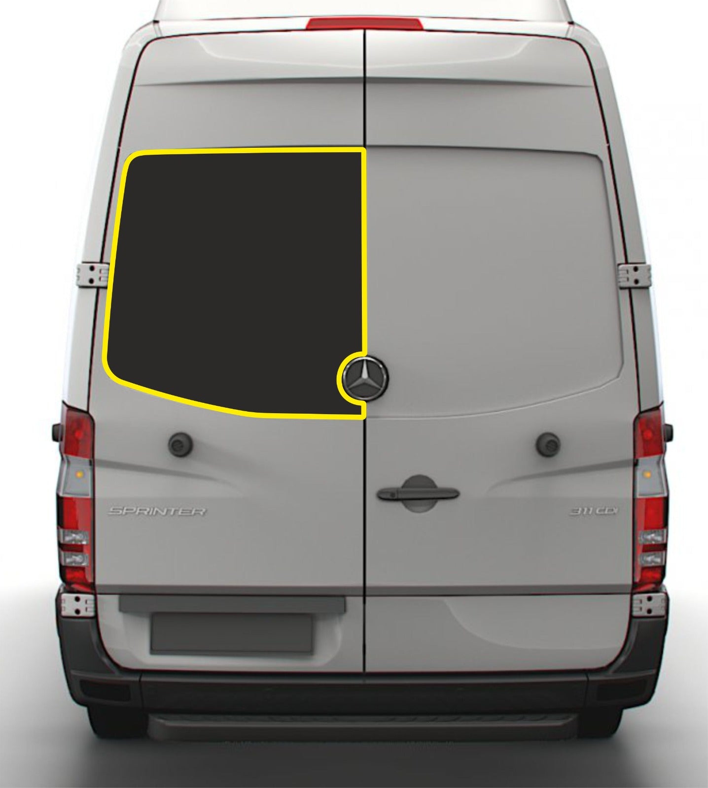VWD SL107-F Mercedes Sprinter Driver Side Rear Cargo Door Fixed Window (2007-2018)