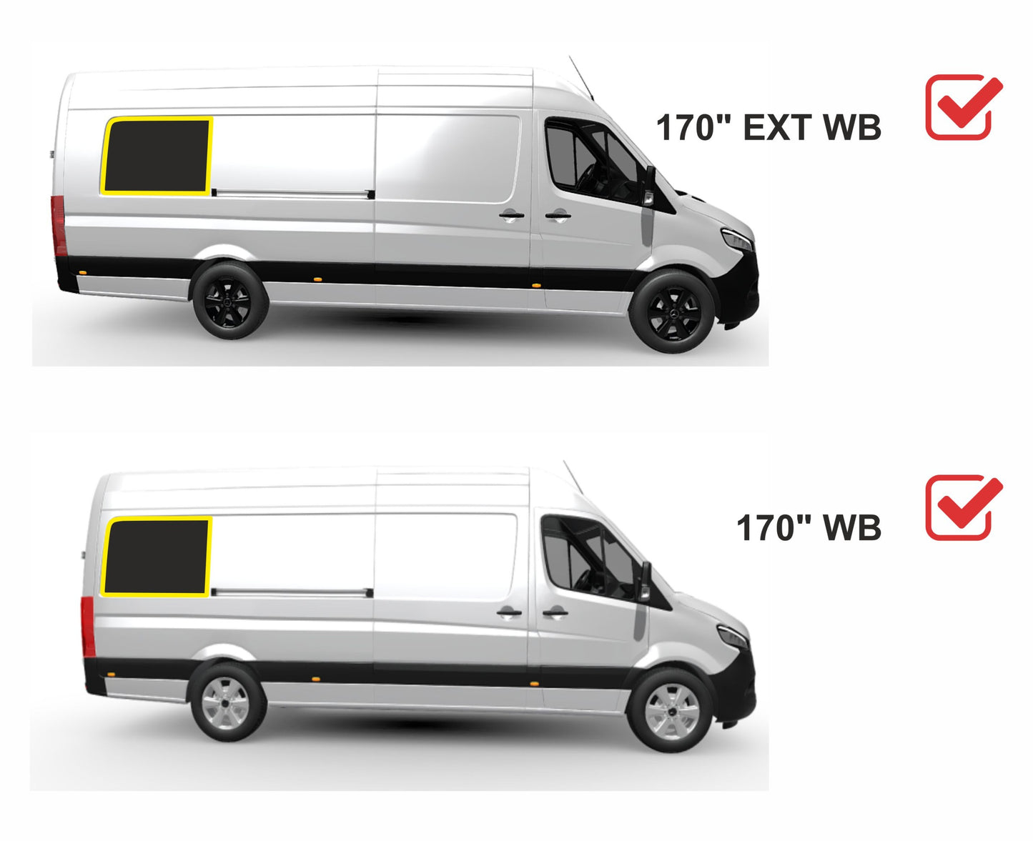 VWD SR103-F Mercedes Sprinter Passenger Side Rear Quarter Fixed Window 2007+