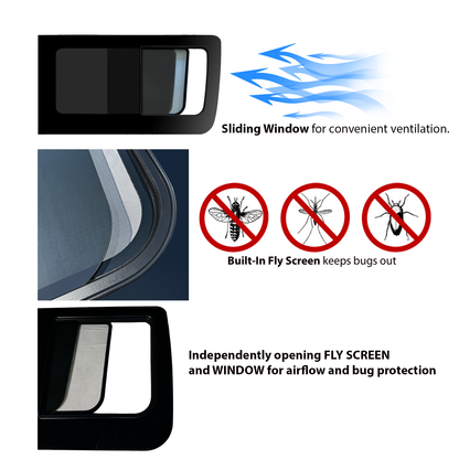 Mercedes Sprinter Passenger Side First Sliding Window With Fly Screen
