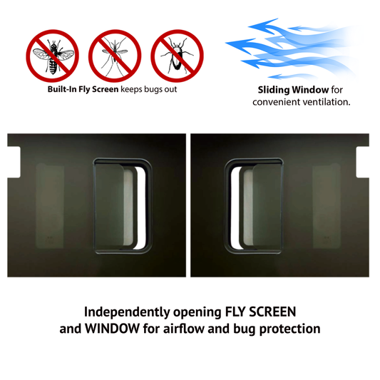 RAM ProMaster SLIDING Rear Cargo Doors Windows (for both sides)  with FLY SCREEN  for 2014- 2025 Models