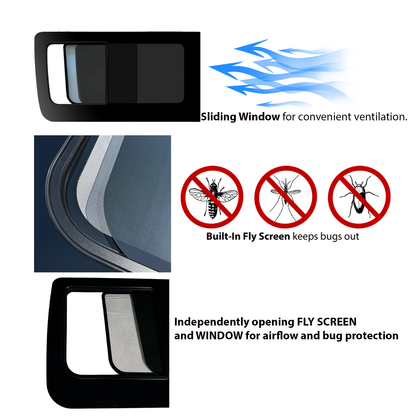 Mercedes Sprinter Driver Side First Sliding Window With Fly Screen