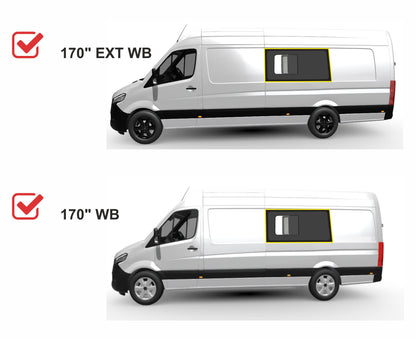 Mercedes Sprinter Driver Side Middle Sliding Window With Fly Screen