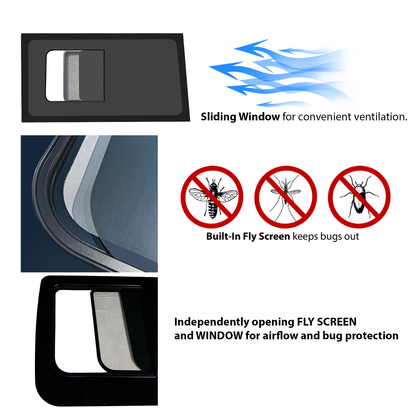 Mercedes Sprinter Driver Side Middle Sliding Window With Fly Screen