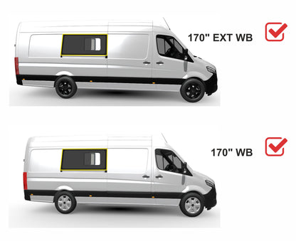 Mercedes Sprinter Passenger Side Middle Sliding Window With Fly Screen