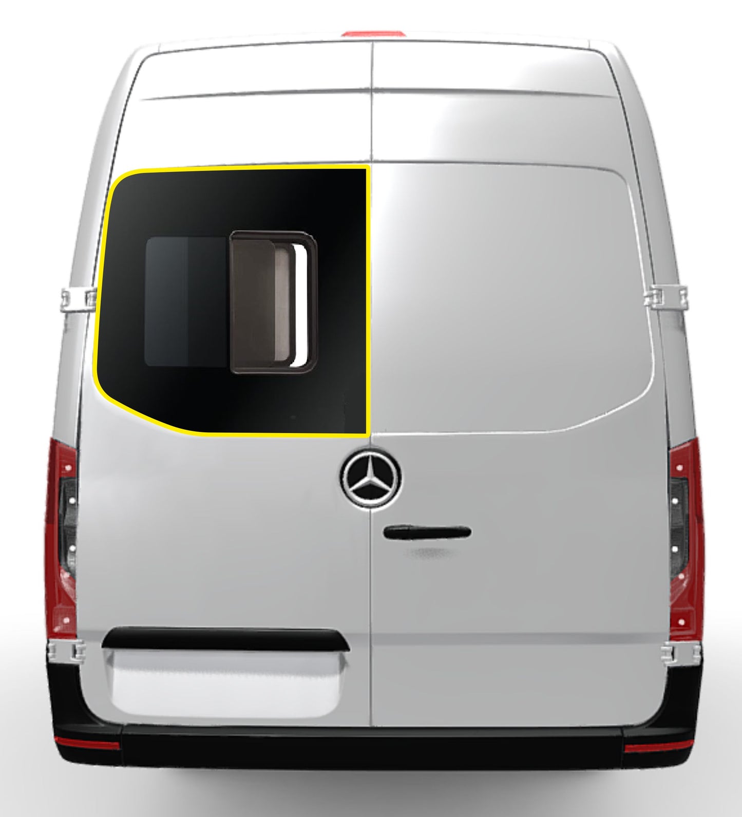 Mercedes Sprinter Driver Side Sliding Rear Cargo Door Window With Fly Screen for 2019-2025 Models