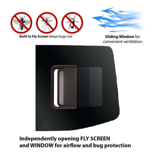 Mercedes Sprinter Passenger Side Sliding Rear Cargo Door Window With Fly Screen for 2019-2025 Models