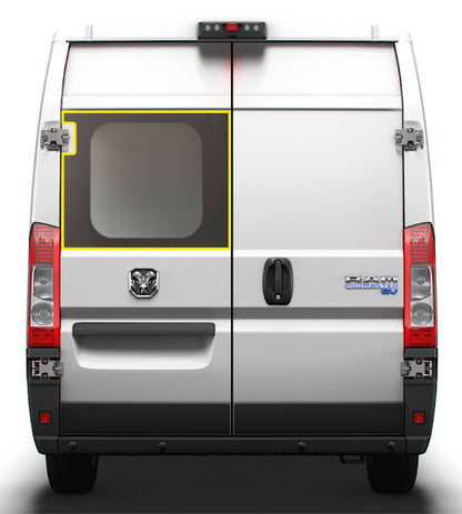 RAM ProMaster Driver Side Rear Cargo Door SOLID Window for 2014- 2025 Models