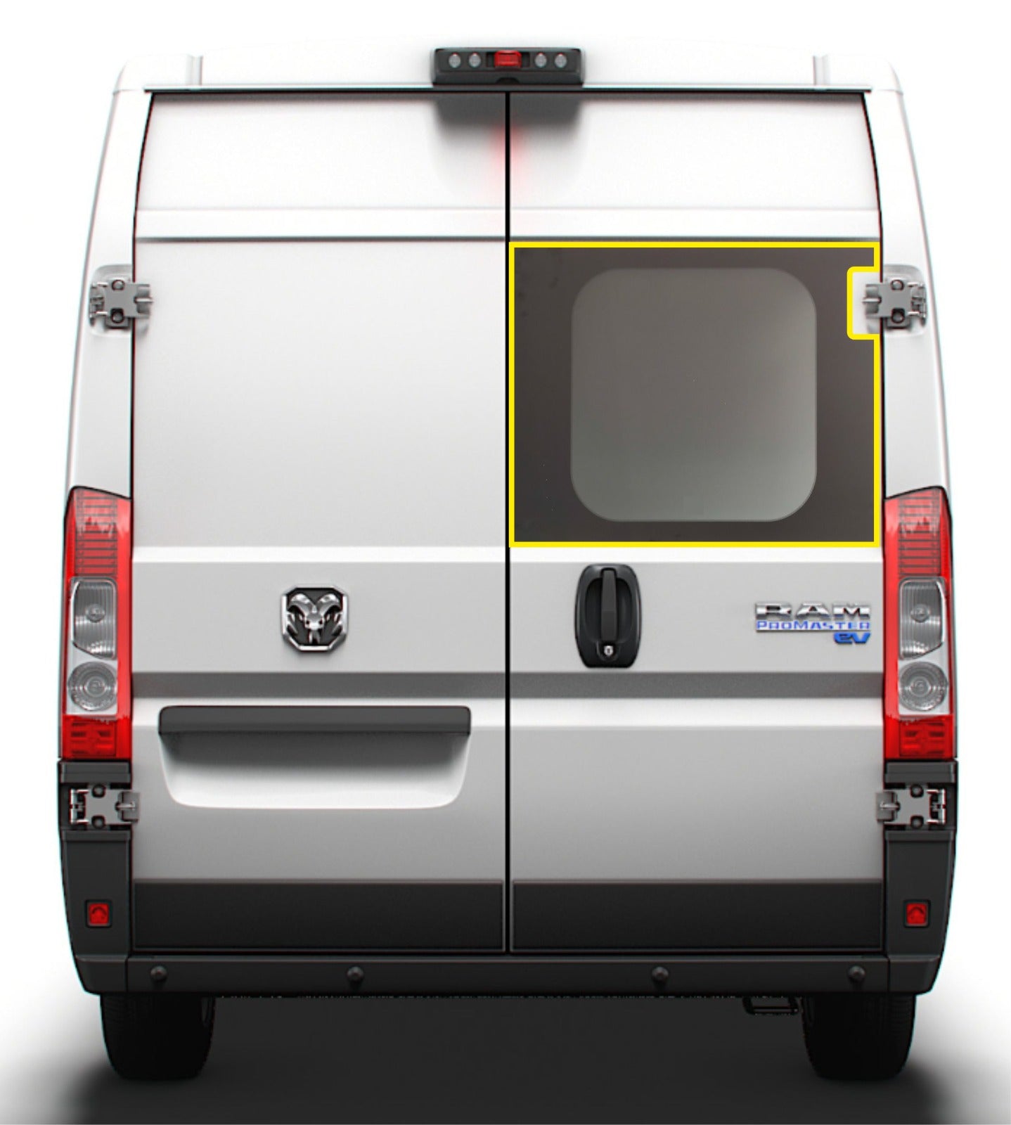RAM ProMaster Passenger Side Rear Cargo Door SOLID Window for 2014- 2025 Models