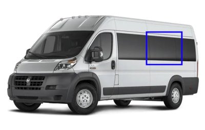 VWD RL302-F Solid Fixed Glass Window — Driver-Side Middle Position, RAM ProMaster 159"-159"EXT WB