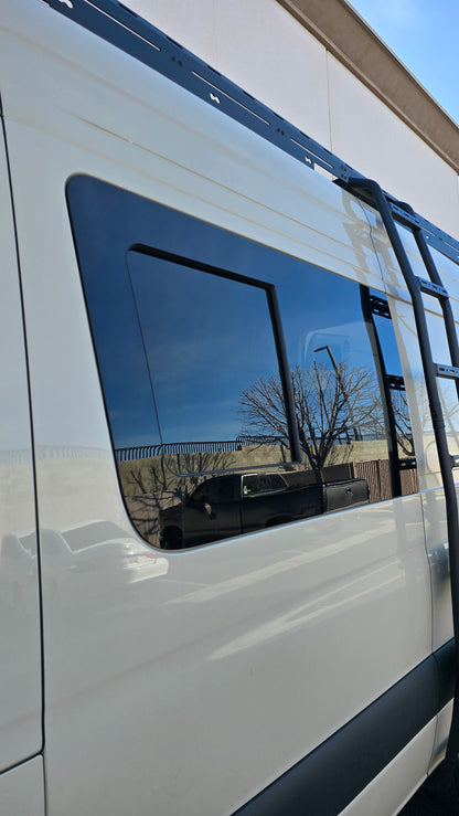 VWD SL101-SE — Driver Side Forward Slider Window for Mercedes Sprinter (2007-Present) With Integrated Fly Screen