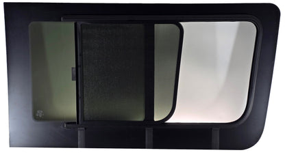 VWD SL101-SE — Driver Side Forward Slider Window for Mercedes Sprinter (2007-Present) With Integrated Fly Screen