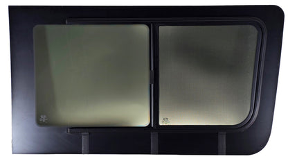 VWD SL101-SE — Driver Side Forward Slider Window for Mercedes Sprinter (2007-Present) With Integrated Fly Screen