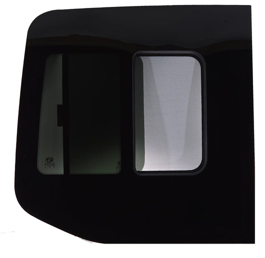 VWD SL119-SE SE-Series Sliding Van Window — Driver-Side Rear Cargo Door, for 2019+ Mercedes Sprinter with Built-in Bug Screen