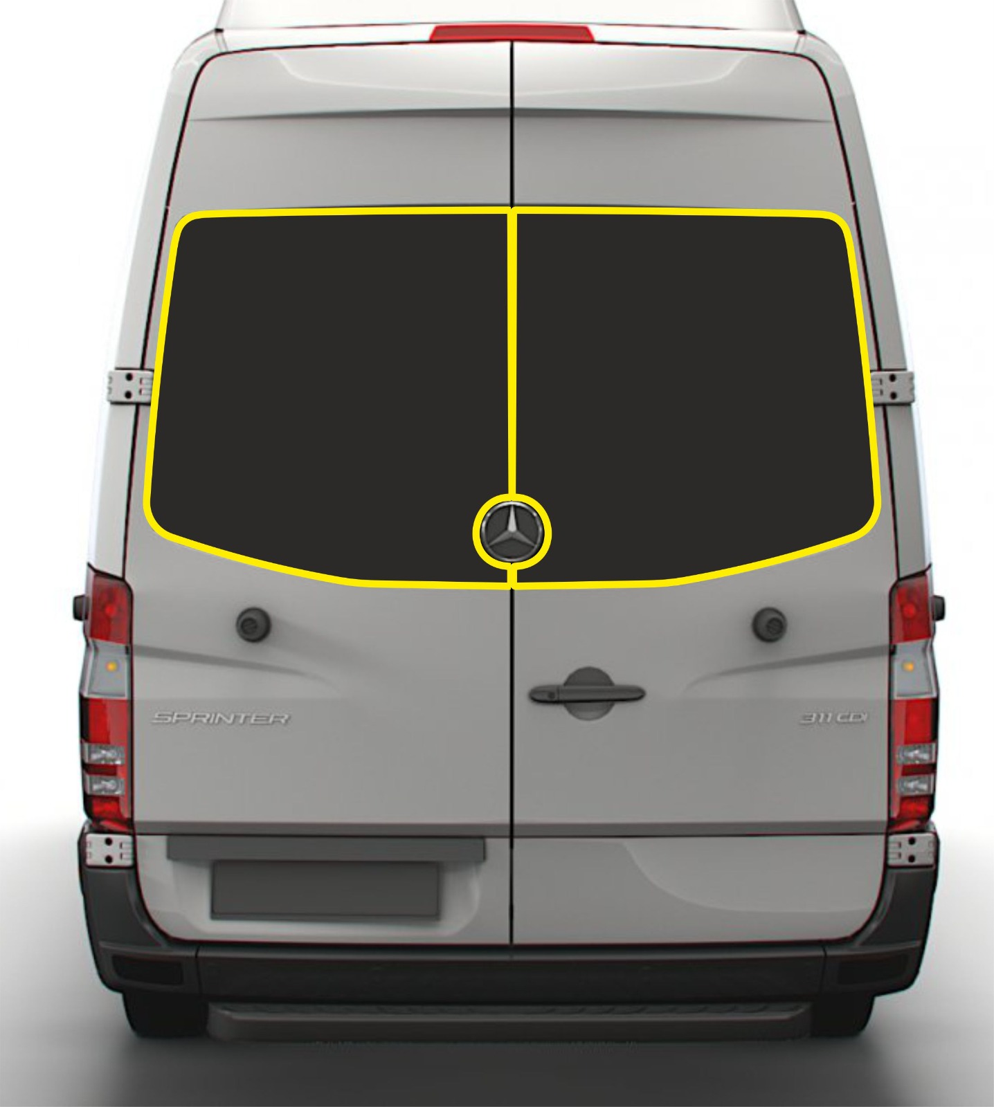 Mercedes Sprinter Cargo Van Rear Cargo Doors Fixed Windows (for both sides) Glass for 2007-2018 Models - Privacy Tinted