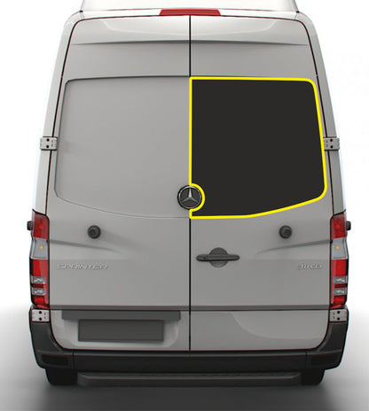 Sprinter Cargo Van Passenger Side Rear Cargo Door Fixed Window Glass for 2007-2018 Models - Privacy Tinted