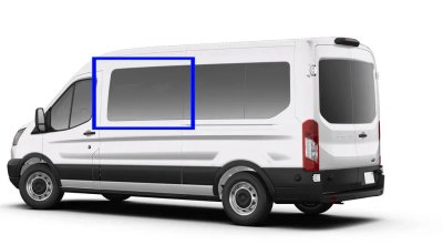 VWD TL201-F Solid Fixed Glass Window — Driver-Side Forward, Ford Transit