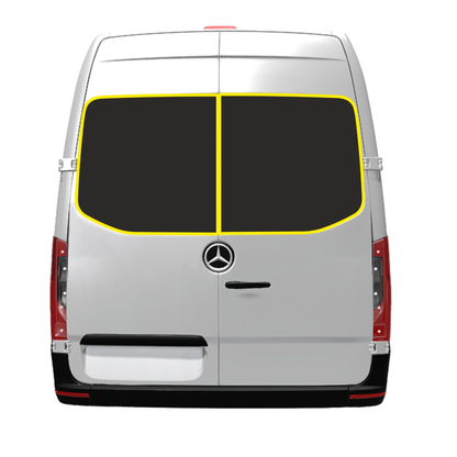 Mercedes Sprinter Cargo Van Rear Cargo Doors Fixed Windows Glass (for both sides) for 2019-2025 Models - Privacy Tinted