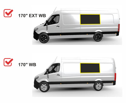 VWD SL102-F Mercedes Sprinter Middle Fixed Window (Driver Side | 170" & 170" EXT WB)